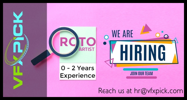 Latest job opening of Roto artists, all levels at VFX Pick Studio