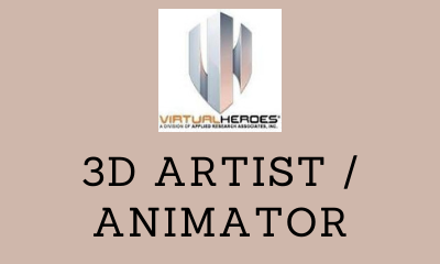 3D Artist Animator job at virtual heroes studio usa