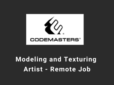Modeling and Texturing Artist remote job codemasters malaysia