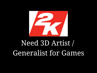 2k studio game openings 3d artist generalist