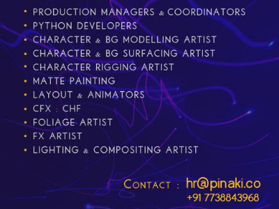 Pinaki Entertainment CC Animation Studio jobs