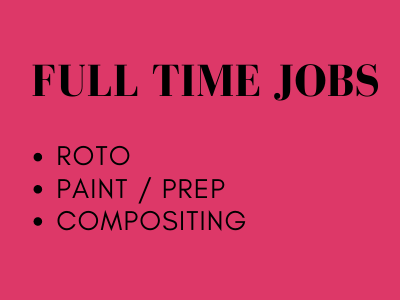 full time jobs Roto Paint prep compositing india