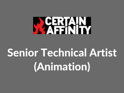 Senior Technical Artist Animation job certain affinity studio