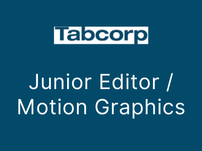 tabcorp job opening Junior Editor Motion Graphics
