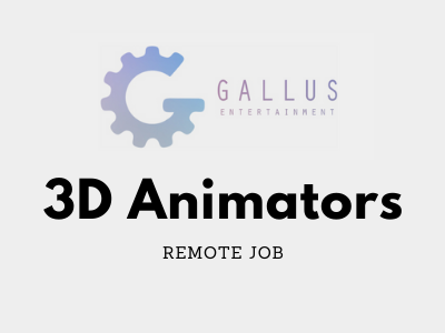 3D Animators remote job opening