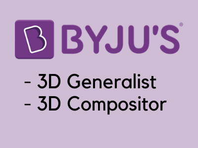 Full-time job openings for 3D Artists in Byjus - Blender, Unreal