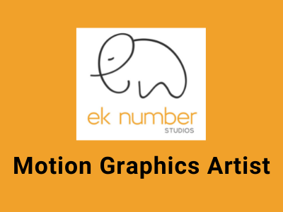 Motion Graphics Artist job opening ek number studio