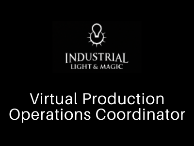 Virtual Production Operations Coordinator ilm job vacancy