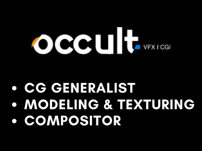 cg generalist modeling texturing compositor job occult studio