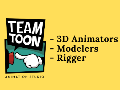 Remote job openings at Team Toon Studio - 3D Animator, Modelers