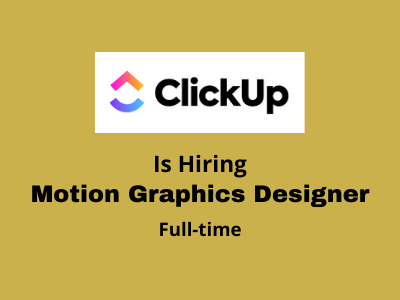 ClickUp Studio is hiring Motion Graphics Designer - Cinema 4D