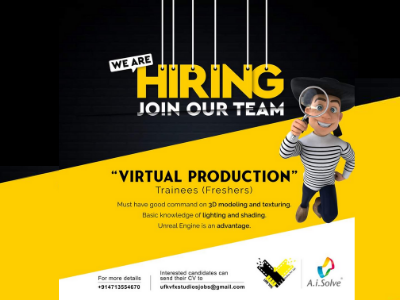 Job opening for Virtual Production Trainees