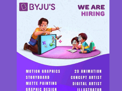 Multiple job openings in BYJU'S Studio - Motion Graphic, Illustrator