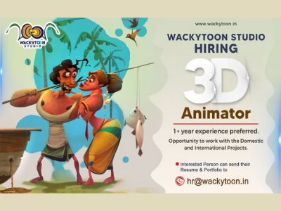 3D Animator required at Wackytoon Studio