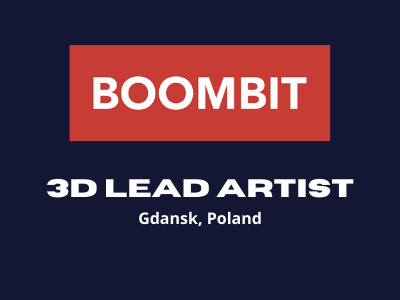 3D Lead Artist required at Boombit Studios