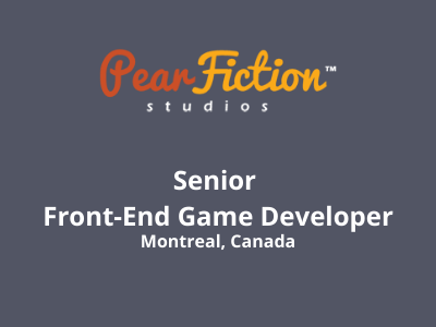 Job opening for Front-End Game Developer