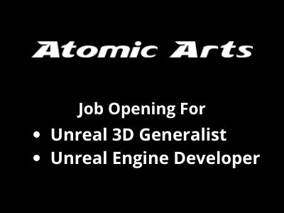 Multiple job openings at Atomic Arts Studio