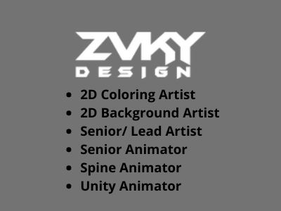 Multiple job openings at Zvky Design Studio - Animation, Gaming