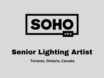 Senior Lighting Artist required at SOHO VFX
