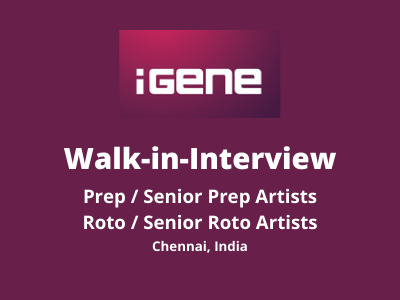 Walk-in-interview for Prep & Roto Artists