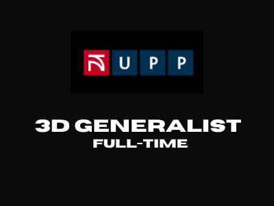 3D Generalist artist required at UPP Studio