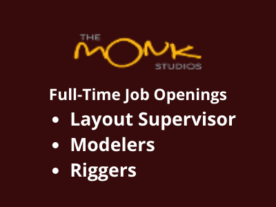 Full-Time job openings at The Monk Studios