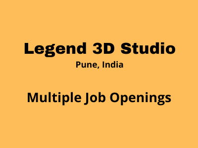 Legend 3D Studio Multiple job openings