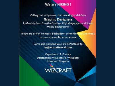 Graphic Designers required at Wizcraft Studio