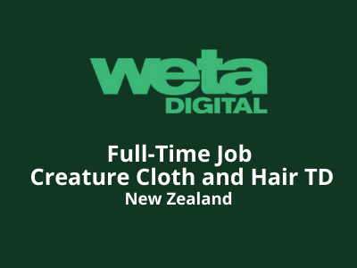 Job opening for Creature Cloth and Hair TD