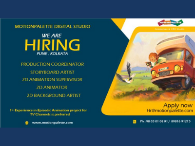 Job openings at Motionpalette Didital Studio - 2D Animators Job openings at Motionpalette Didital Studio - 2D Animators