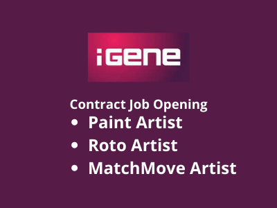 Paint Roto Matchmove artists required at iGene