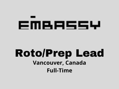RotoPrep Lead required at The Embassy