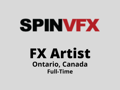 Full-time FX Artist required at Spin VFX Studio