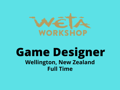 Game Designer required at WETA Workshop