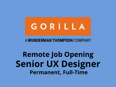 Gorilla studios hiring Senior UX Designer