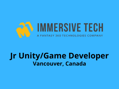 Immersive Tech hiring Junior UnityGame Developer
