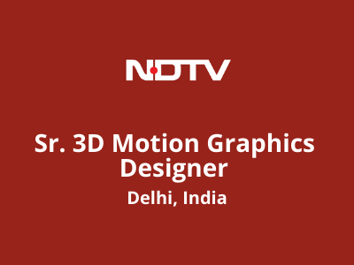 Job opening Sr. 3D Motion Graphics Designer