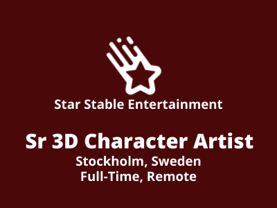 Job opening for Sr. 3D Character Artist