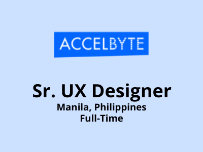 Sr. UX Designer required at AccelByte Inc.