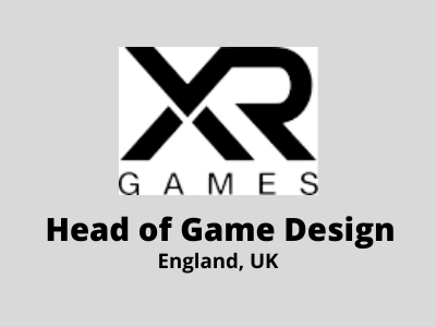 Head of Game Design required at XR Games