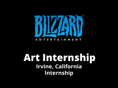 Blizzard Entertainment is providing Art Internship