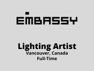 Lighting Artist required at the Embassy Studio