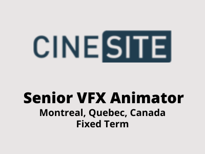 Senior VFX Animator required at Cinesite Studio