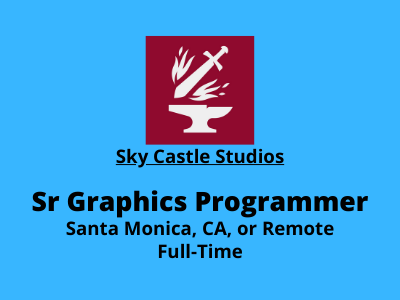 Sr Graphics Programmer required at Sky Castle Studios