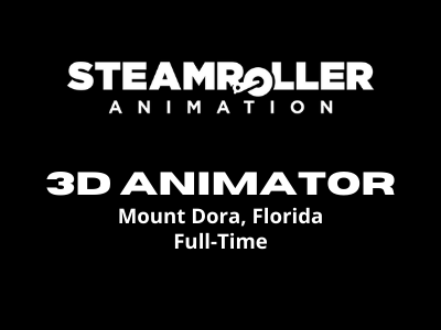 3D Animator required at Steamroller Animation