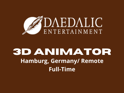 Daedalic Entertainment is hiring 3D Animator 