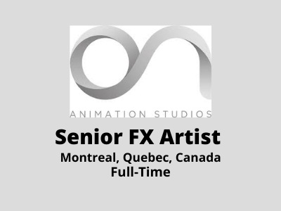 ON Animation Studios is hiring Sr. FX Artist -Houdini, Maya, Python