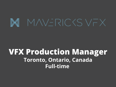 VFX Production Manager required at Mavericks