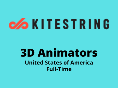 3D Animators required at Kitestring Inc.