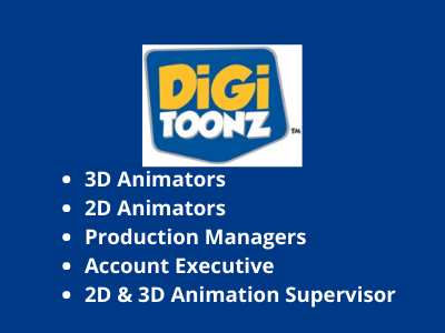 Digitoonz Media hiring for 2D & 3D multiple - Supervisor, Aniamtor